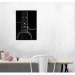 Black Acoustic Guitar - Black and White Poster
