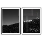 Black and White Hollywood Sign - Two Piece Poster