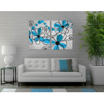 Blue Flowers Painting - Big Poster in Two Pieces