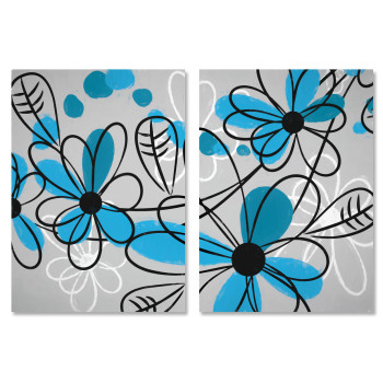 Blue Flowers Painting - Big Poster in Two Pieces