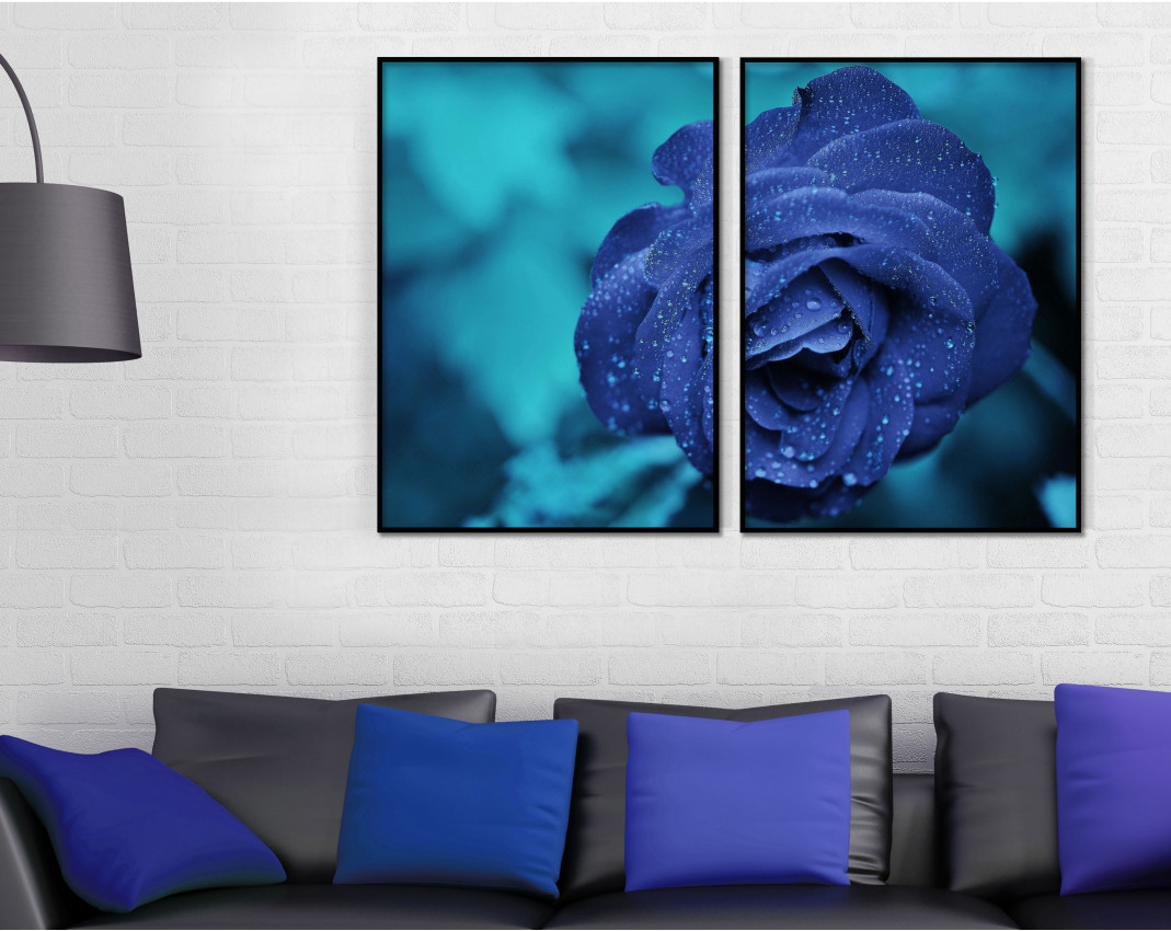 Blue Rose - Two Piece Poster