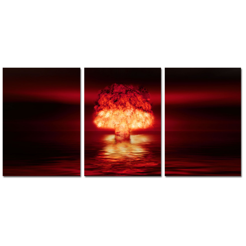Bomb in the Sea - Red Poster in Three Pieces