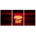 Bomb in the Sea - Red Poster in Three Pieces