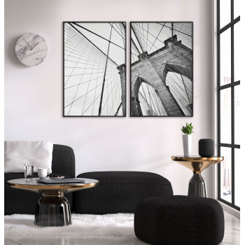 Hängbro - Svartvitt tavelset i två delar