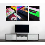 Cassette Tapes 90's Forever - Retro Poster in Three Pieces