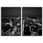 Stadsmotiv cityscape - Svartvitt tavelset i två delar