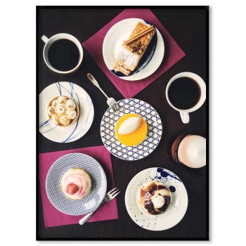 Coffee and sweets (50x70cm) Abstract kitchen poster