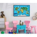 Colorful map of the world 61x91cm kids poster