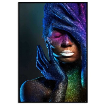 Kvinna i glitter 40x50cm färgstark poster
