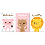 Cute Animals - Poster in Three Pieces
