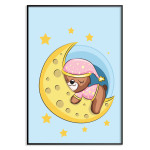 Bj&ouml;rn p&aring; m&aring;nen barntavla 50x70cm