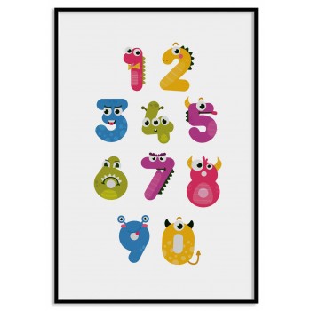 Cute digits 50x70cm simple kids poster