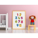 Cute digits 50x70cm simple kids poster