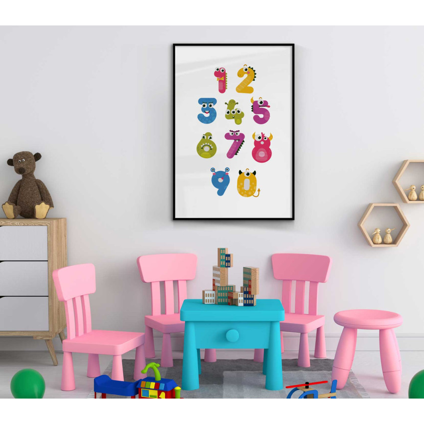 Cute digits 50x70cm simple kids poster