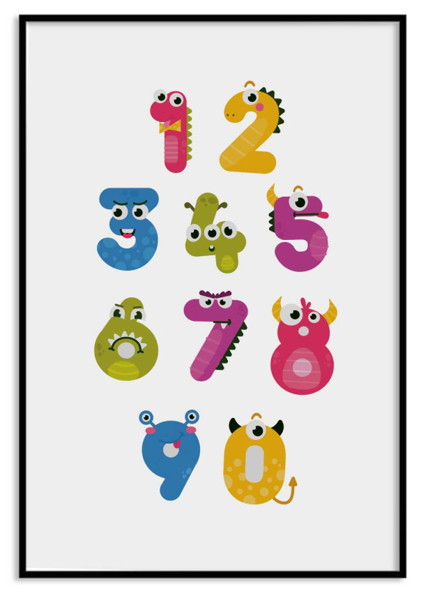 Cute digits - Simple kids poster