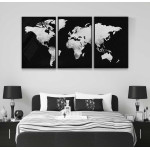 Dark map of the world - 61x91cm three piece poster