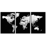 Dark map of the world - 61x91cm three piece poster
