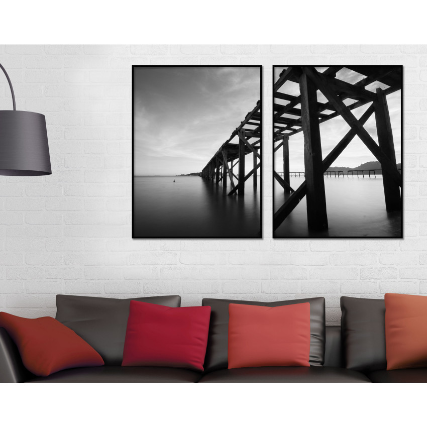 Dark Poster with Lake and Trees