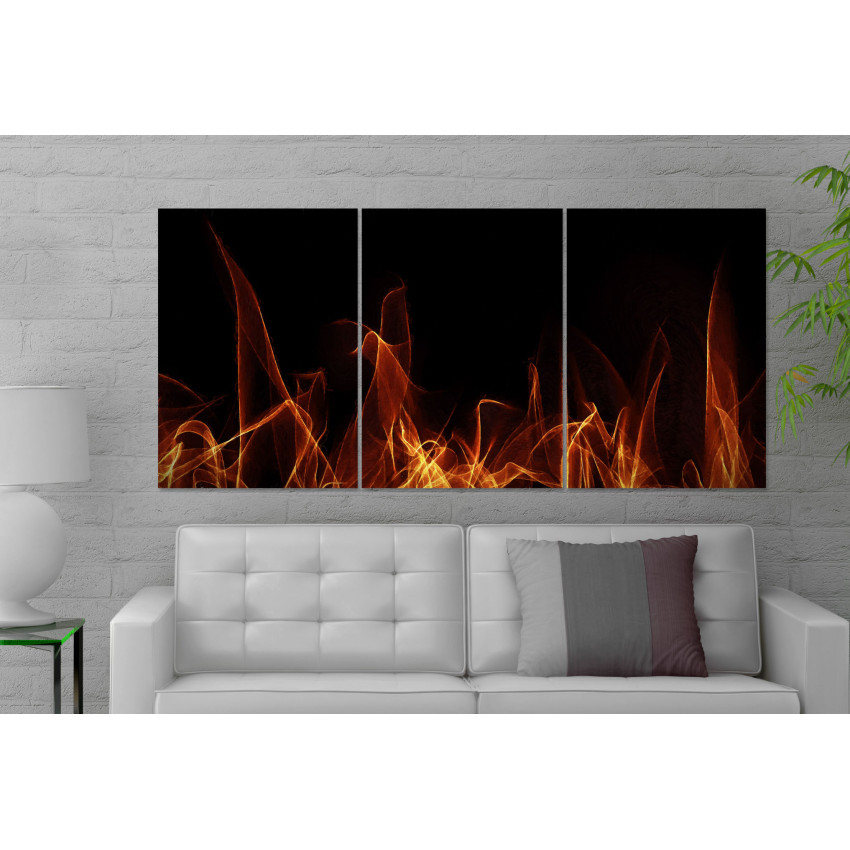 Digital Fire Flames - Poster with Three Pieces