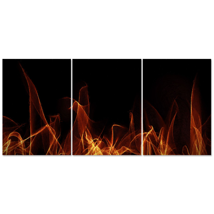 Digital Fire Flames - Poster with Three Pieces