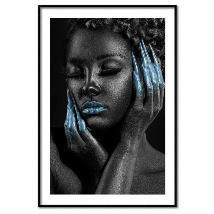 Fashion girl in teal 50x70cm abstract poster