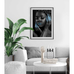 Fashion girl in teal 50x70cm abstract poster