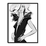 Fashion Girl - Simple Black and White Poster