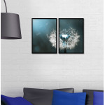 Flower - Two Piece Turquoise Poster