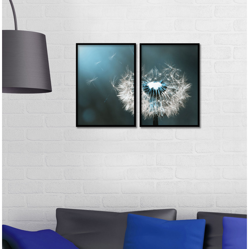 Flower - Two Piece Turquoise Poster