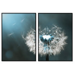Flower - Two Piece Turquoise Poster