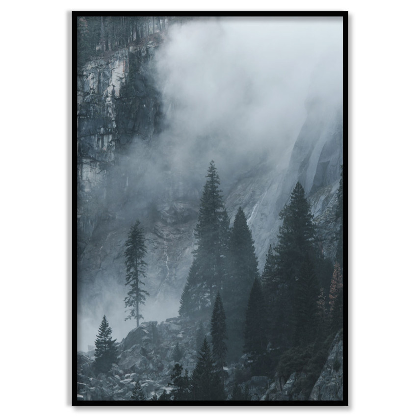 Foggy Forest - Dark Poster
