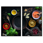 Frying pan and bowls - 40x50cm x 2