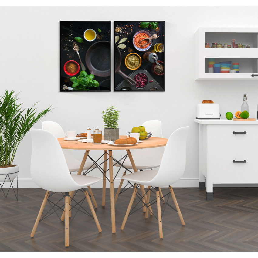 Frying pan and bowls - 40x50cm x 2