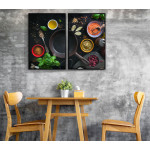 Frying pan and bowls - 40x50cm x 2