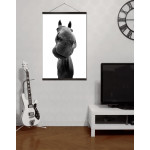 Funny Horse - Big Black and White Poster