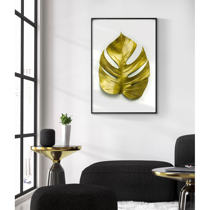 Monstera i guld (50x70cm) - Poster med fri frakt