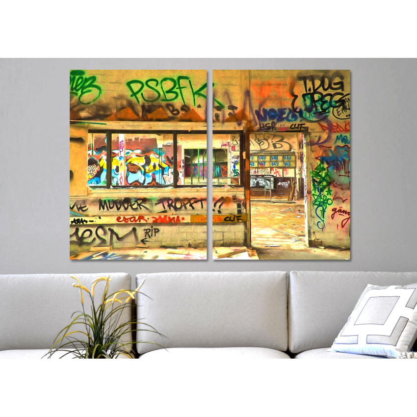 Graffiti in a Abandoned Building - Poster in 2 pieces