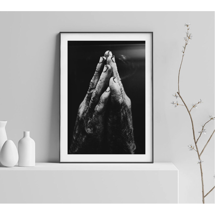 Hands in prayer 30x42 cm poster