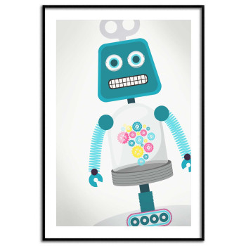 Rolig robot 50x70cm s&ouml;t barntavla | Fri frakt