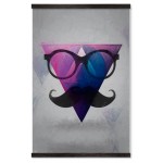 Hipster Mustasch och Glasögon - Poster Affisch