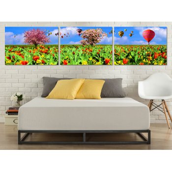 Luftballonger och Blommotiv - Poster i Tre delar Luftballonger och Blommotiv - Poster i Tre delar