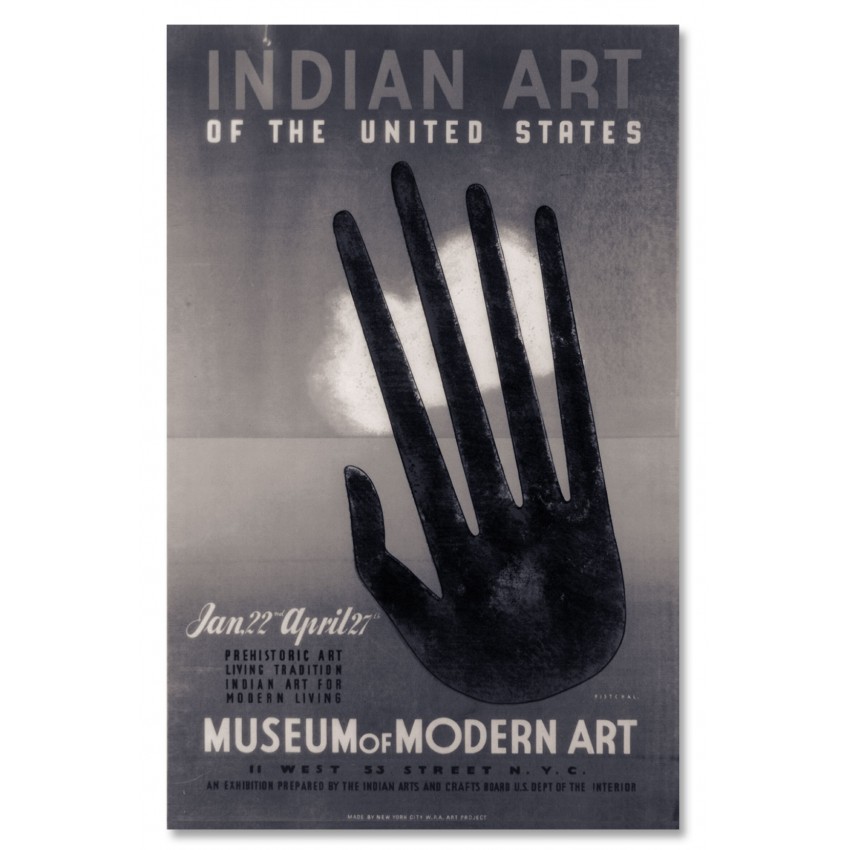 Indian Art Föreställning - Svartvit Retro Poster