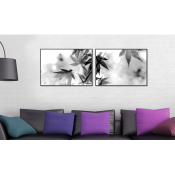 Höst löv - Svartvit tvådelad poster tavla