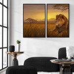 Lejon i Afrika - Tavla i två delar