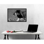 Lion Profile - Black and White Poster