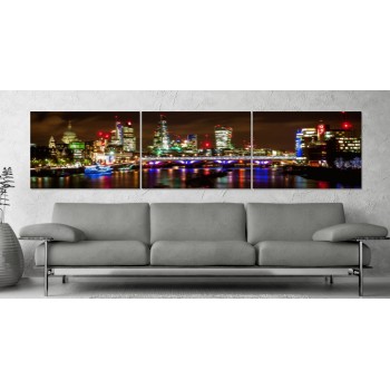 London Skyline i Neon - Tredelat Motiv London Skyline i Neon - Tredelat Motiv