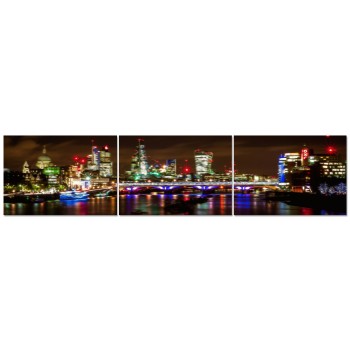 London Skyline i Neon - Tredelat Motiv London Skyline i Neon - Tredelat Motiv