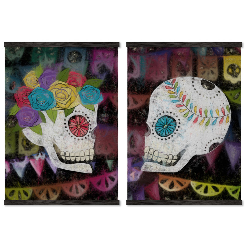 Los Muertos skulls - Poster two piece set