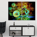 Machine in Flames - Retro Poster in 2 Pieces