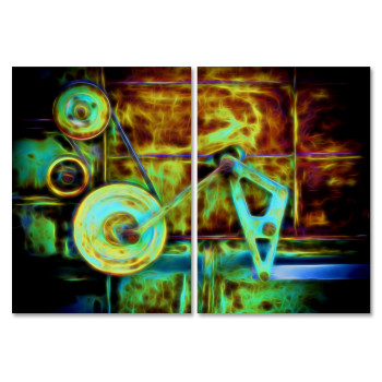 Maskin i L&aring;gor - Retro Tavla i 2 Delar